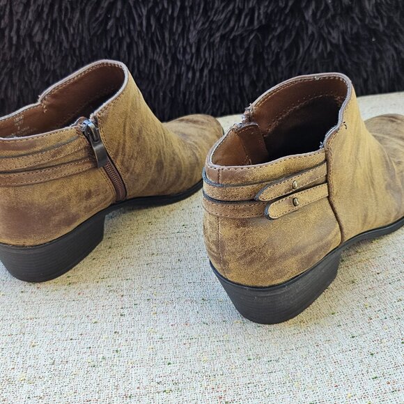 Xappeal Women's Booties Boots Brown Chunky Heeled Rugged Shooties 8 - Picture 6 of 16